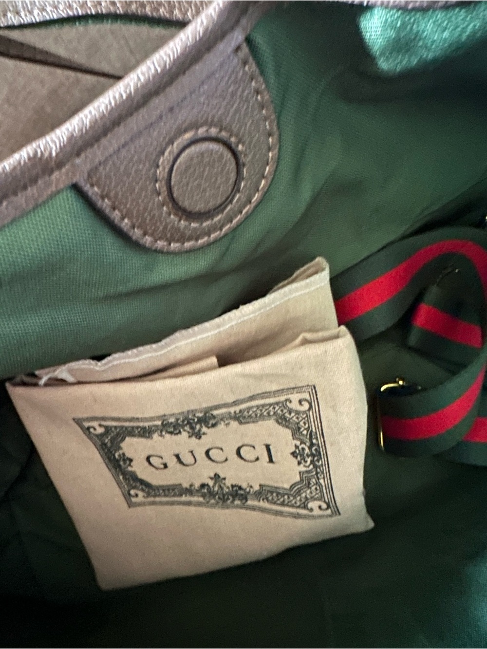 Gucci Brown GG Supreme Canvas Shoulder Bag with Web Stripe - Picture 10 of 10